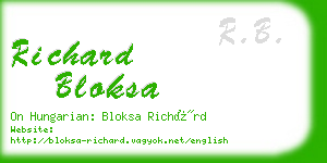 richard bloksa business card